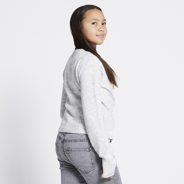 Wrap knit sweater "Bettan" Grey Melange